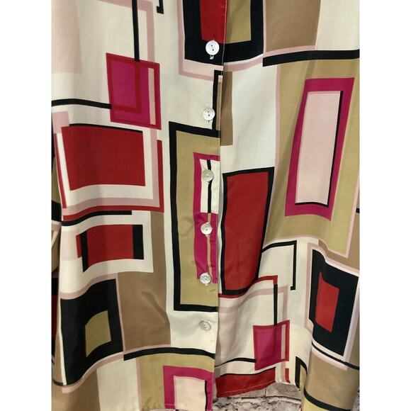 Carolina Bay Shirt Womens 22W Pink Satin Retro Button Up Long Sleeve Plus Size - Picture 5 of 12